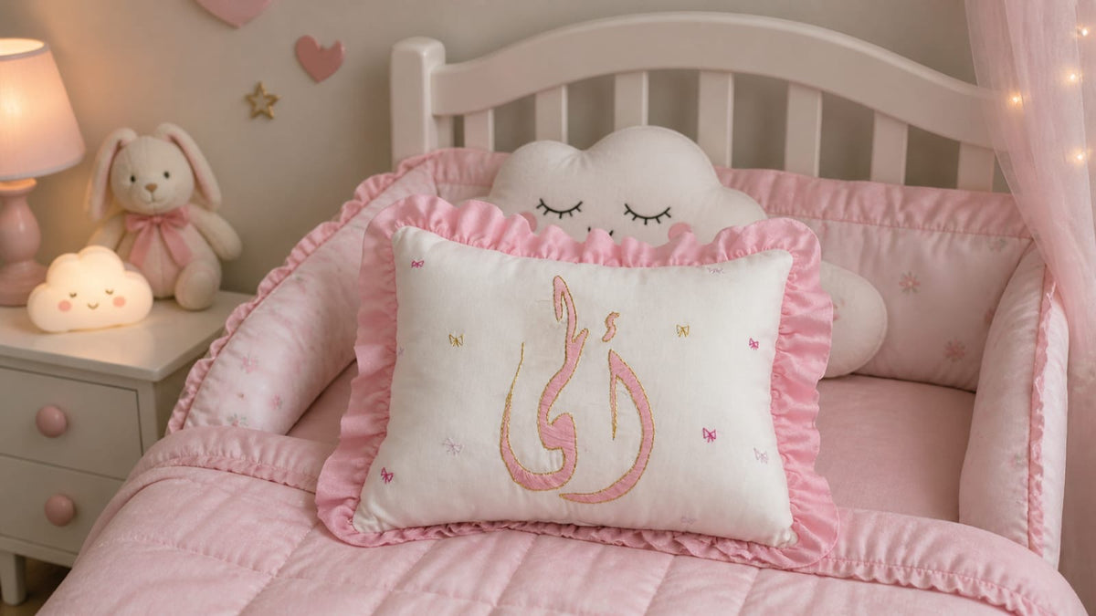 359 - Baby Name Pillow - مخده باسم البيبي مستطيل تطريز